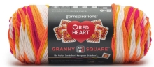 Red Heart Granny Squares - Soft White Citrus Twist